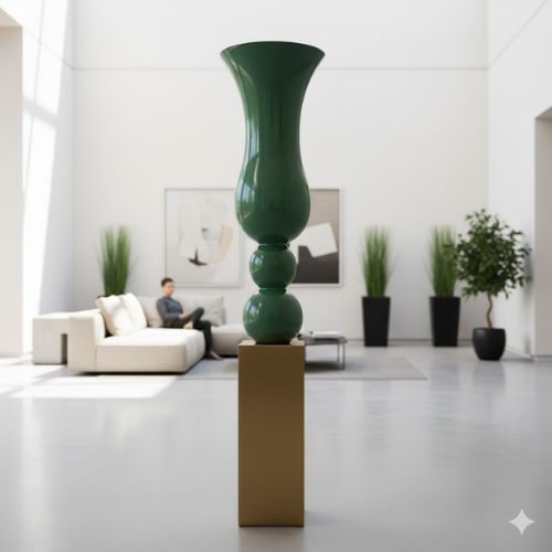 VASE GREEN BASE GOLD