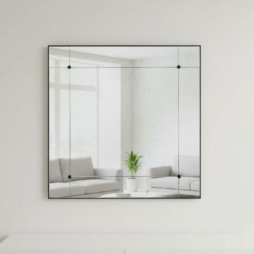 MIRROR SQUARE METAL BLACK
