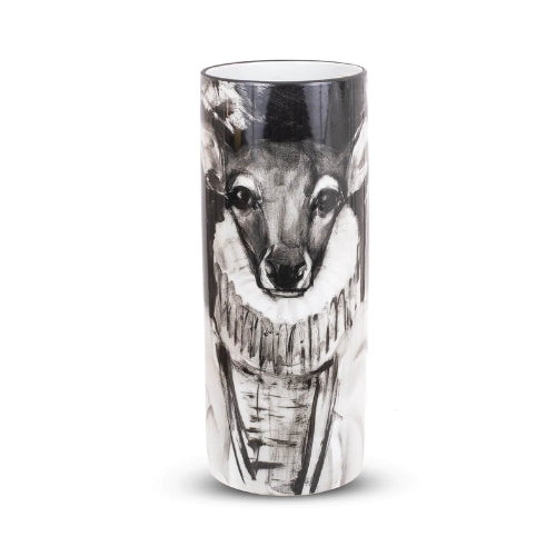 HANDPAINTED ANIMAL PORCELEIN VASE