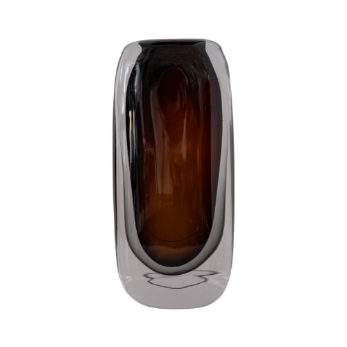 VASE CLEAR BROWN