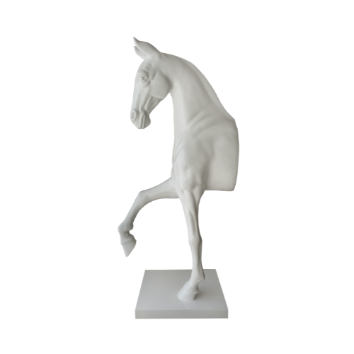 VASE HALF HORSE WHITE