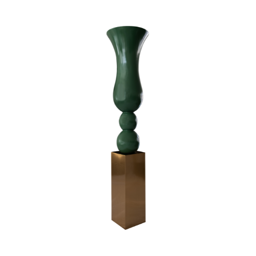 VASE GREEN BASE GOLD
