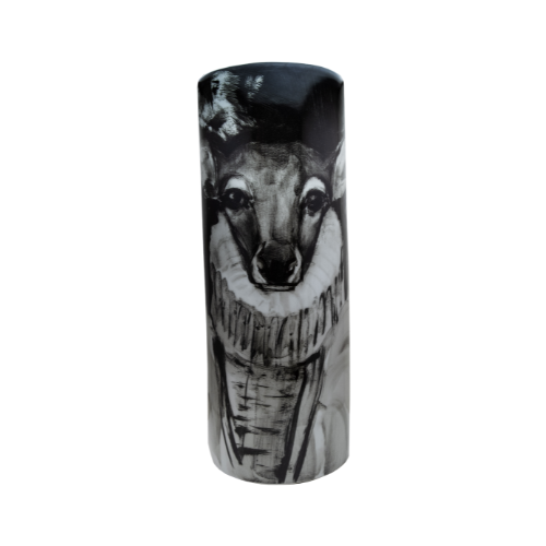 HANDPAINTED ANIMAL PORCELEIN VASE