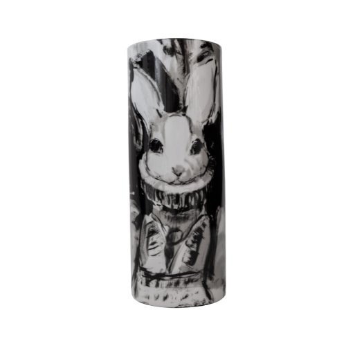 HANDPAINTED ANIMAL PORCELAIN VASE