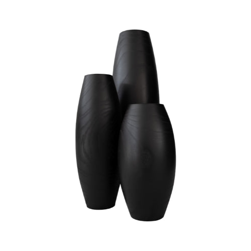 WOODEN BLACK VASE