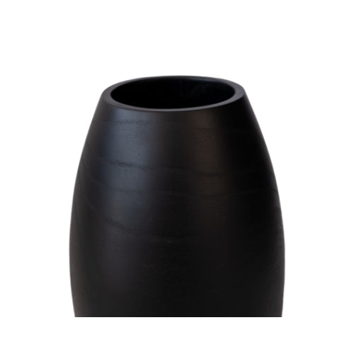 WOODEN BLACK VASE