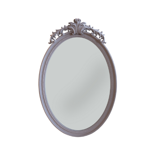 MIRROR OVAL ANTIQUE TAUPE