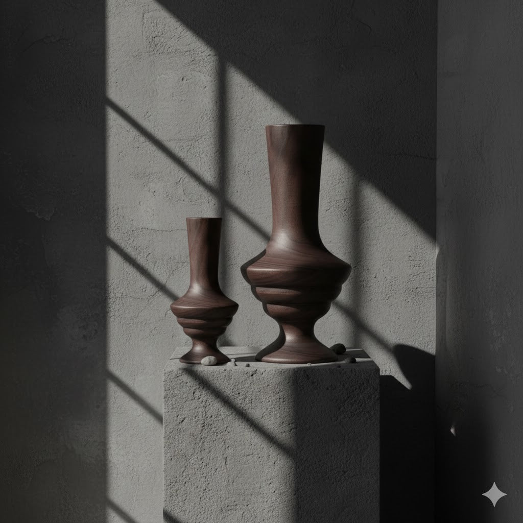 WOODEN DECORATIVE VASE