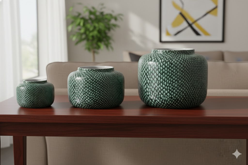 VASE SNAKE SKIN DESIGN